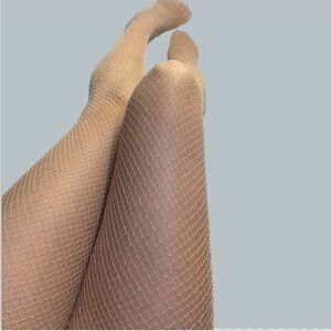 Nude shimmer fishnet stockings